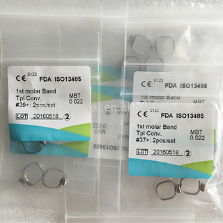 Groupe molaire dentaire support orthodontique Bands non-latex