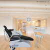 Unité de chaise dentaire de couleur noire avec pièce de la pièce dentaire et tabouret de dentiste pour la clinique dentaire