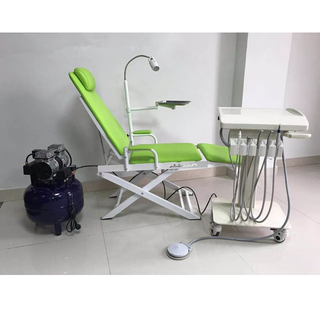 Nouvelle unité de chaise dentaire portable avec plateau mobile et compresseur