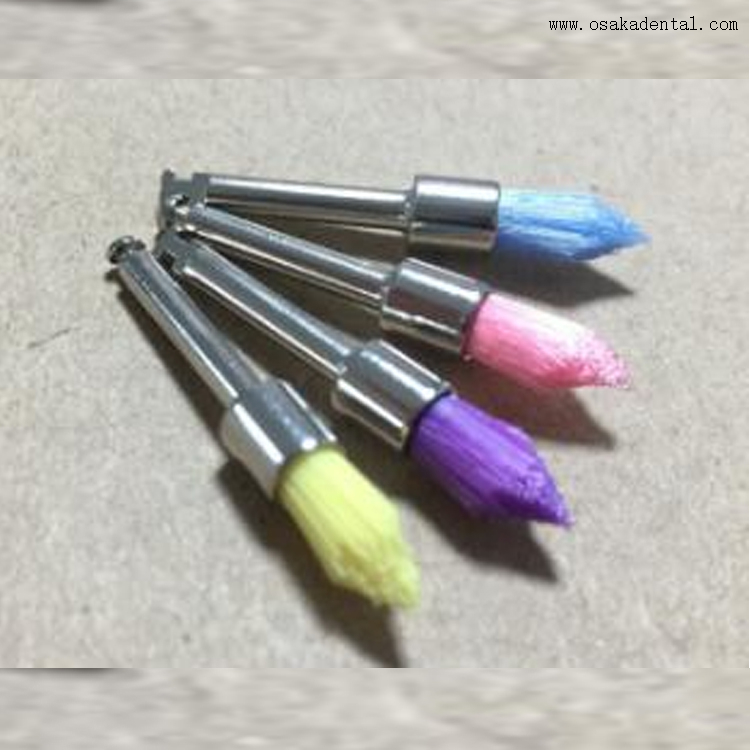 Brosse à prophylaxie plate de style loquet dentaire en nylon coloré PB-340C