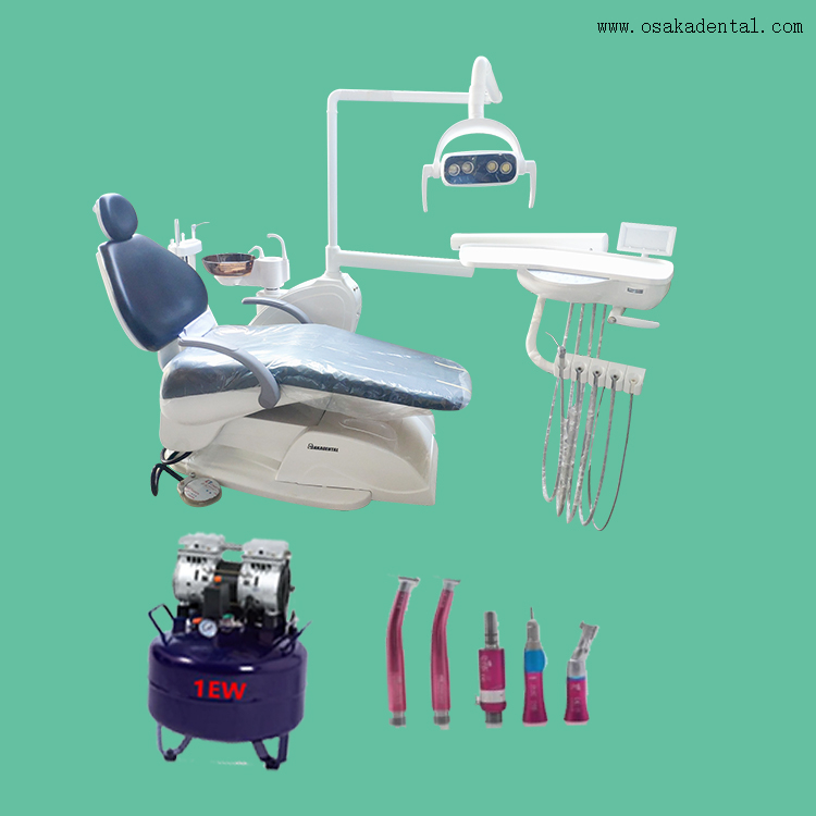 Fauteuil dentaire avec pièce à main dentaire et compresseur d'air dentaire/fauteuil dentaire de haute qualité 