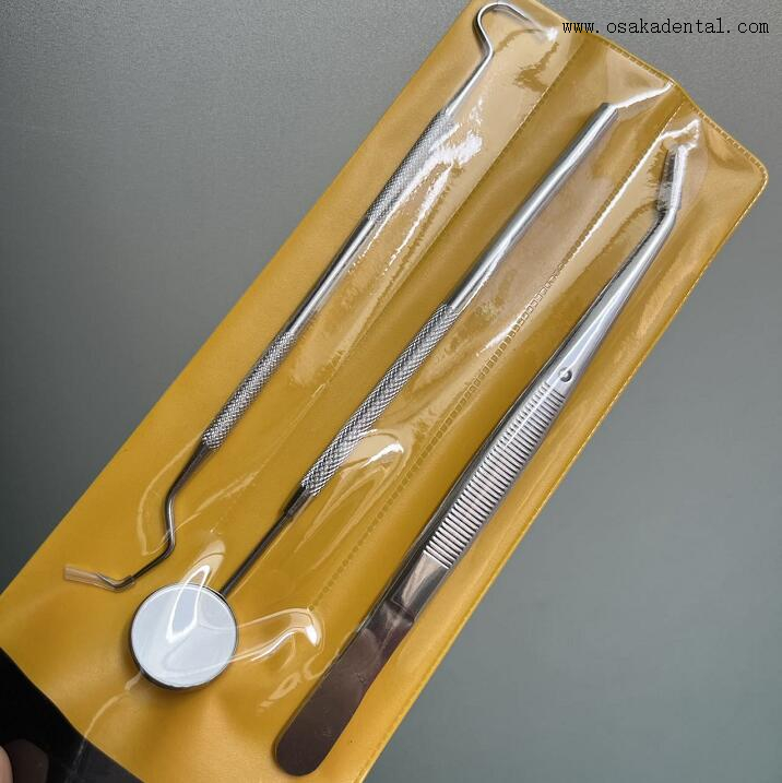 Miroirs d'instruments dentaires + sondes + pince à épiler pour dentiste